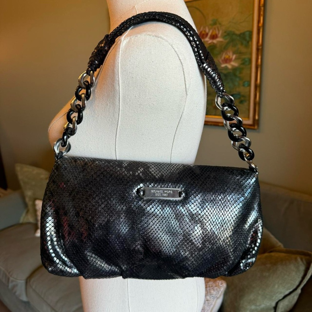 Michael Kors Rare Metallic Python Bold Chain Bag - image 2